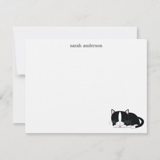 Slaapvolle kat - Dank u wel Kaart (Voorkant)