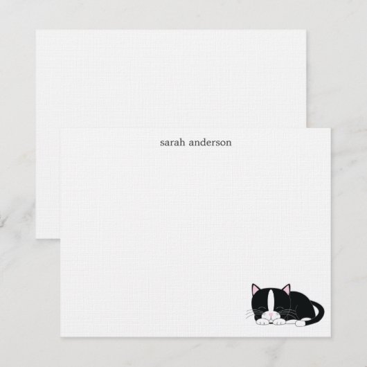 Slaapvolle kat - Dank u wel Kaart (Voorkant / Achterkant)