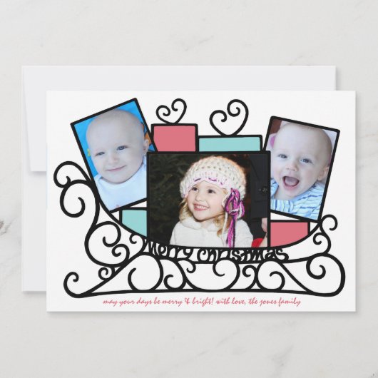 Slaapvolle Love Holiday Photo Card Feestdagenkaart (Voorkant)