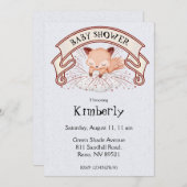 Slaapvos Baby shower Kaart (Voorkant / Achterkant)