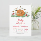 Slaapvos Baby shower Kaart (Staand voorkant)