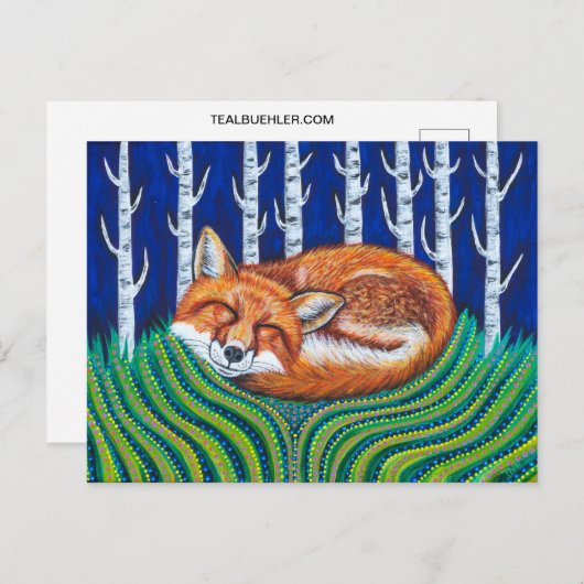 Slaapvos Briefkaart (Voorkant / Achterkant)