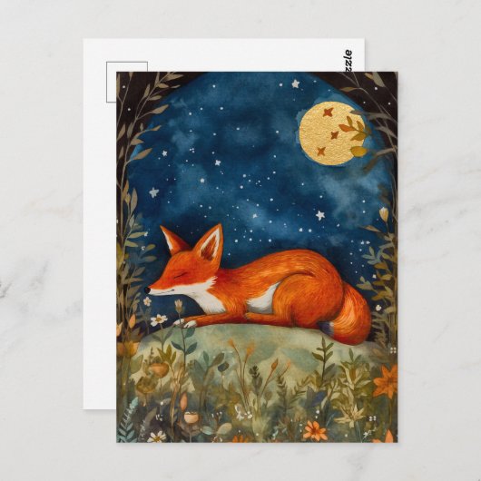 Slaapvos Briefkaart (Voorkant / Achterkant)