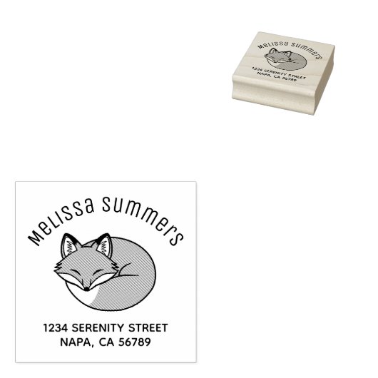 Slaapvos, Etched Arch adres Rubberstempel (Gestempeld)