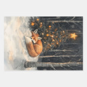 Slaapvos grillige rustieke kerstdecoupage inpakpapier vel (Voorkant 3)