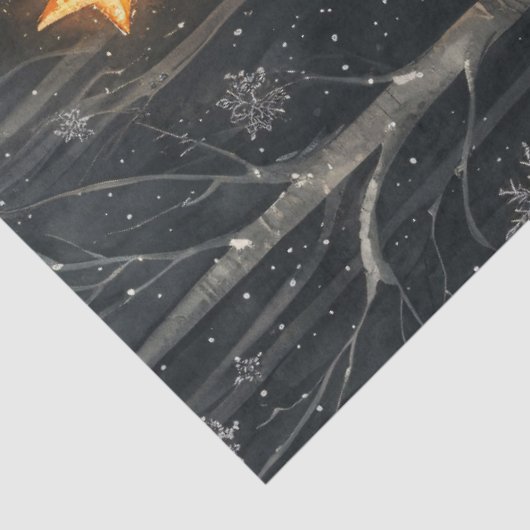 Slaapvos grillige rustieke kerstdecoupage tissuepapier (Detail)