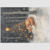 Slaapvos grillige rustieke kerstdecoupage tissuepapier (Voorkant)