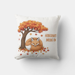 Slaapvos herfstillustratie met gezellig citaat kussen
