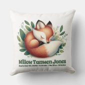 Slaapvos in Bladeren Natal Kussen (Achterkant)