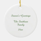 Slaapvos in de winter krans vakantie keramisch ornament (Achterkant)