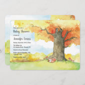 Slaapvos onder een boom uitnodiging (Voorkant / Achterkant)