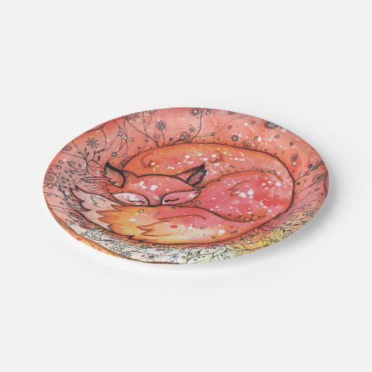 Slaapvos Papieren Bordje (Gekanteld)