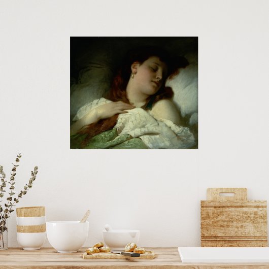 Slaapvrouw Poster (Keuken)