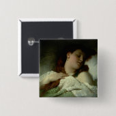 Slaapvrouw Vierkante Button 5,1 Cm (Voorkant /achterkant)
