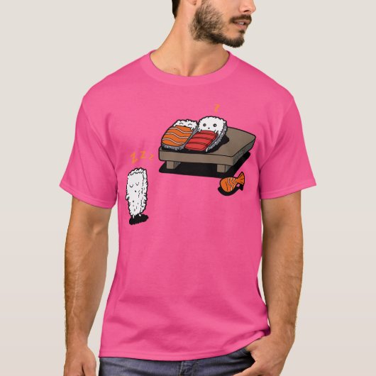Slaapwandelen Sushi Funny Kawaii Sushi Cartoon T-shirt (Voorkant)
