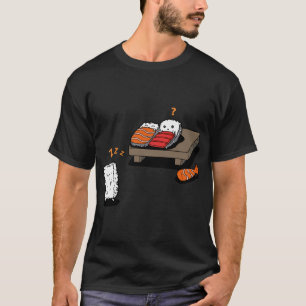Slaapwandelende Sushi Grappige Kawaii Sushi Cartoo T-shirt