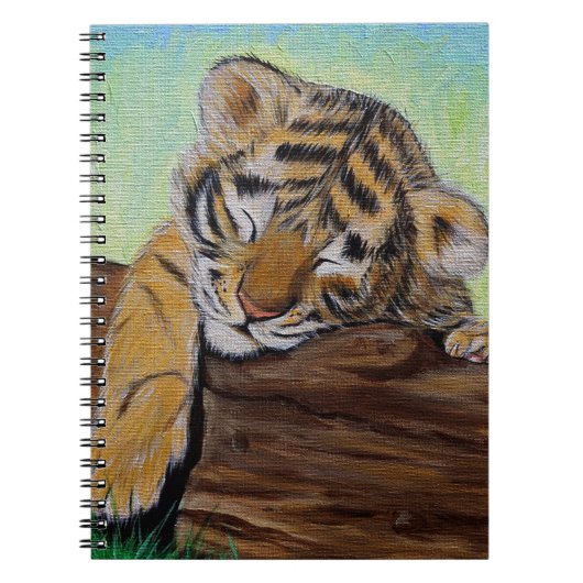 Slaapwel Tijgerwelp Schilderij Notitieboek (Voorkant)