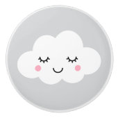 Slaapwolk op grijze achtergrondknop keramische knop (Voorkant)