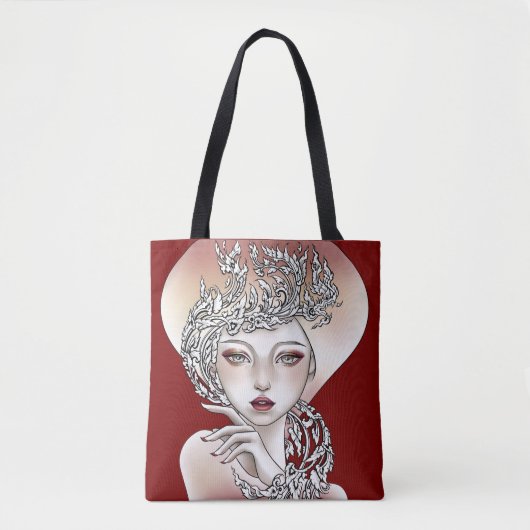 Slaapzak met rode vuurvlinder tote bag (Voorkant)