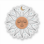 Slaapzon en maan vinyl sticker (Voorkant)