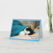 Slaapzwart en wit kat kaart (Voorkant)