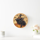 Slaapzwarte kat Halloween Wall Clock Ronde Klok (Huis)