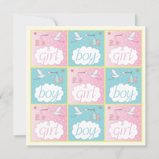 Slaat Baby Genderkwesties openbaar maken Uitnodigi Kaart (Voorkant)