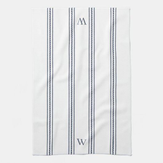 Slaat | Helling Stripe Monogram Theedoek (Verticaal)
