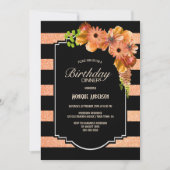 Slaat Koraal, gestreept, geboortedag Kaart (Voorkant)