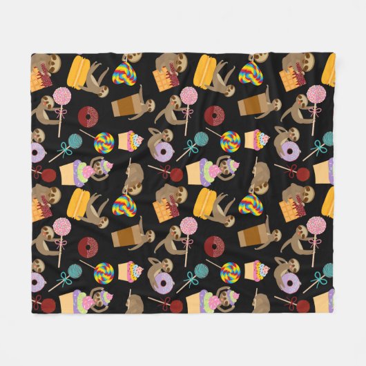 Slaath Sweet behandelt Pattern Fleece Deken (Voorkant (Horizontaal))