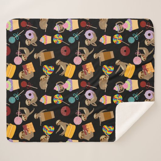 Slaath Sweet behandelt Pattern Sherpa Deken (Voorkant (horizontaal))