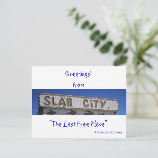 Slab City Briefkaart (Staand voorkant)