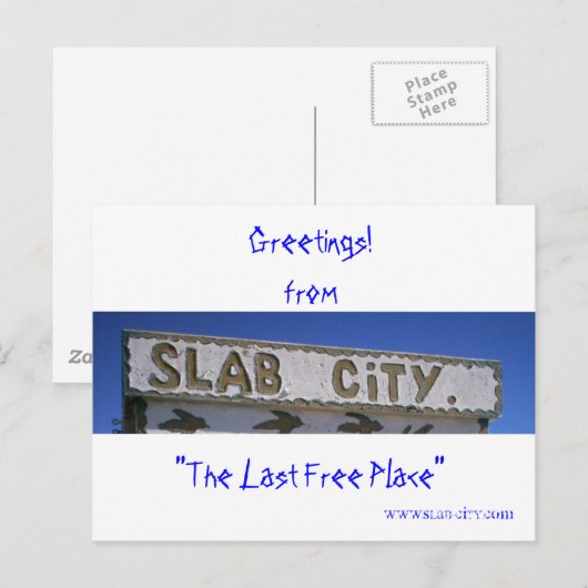 Slab City Briefkaart (Voorkant / Achterkant)