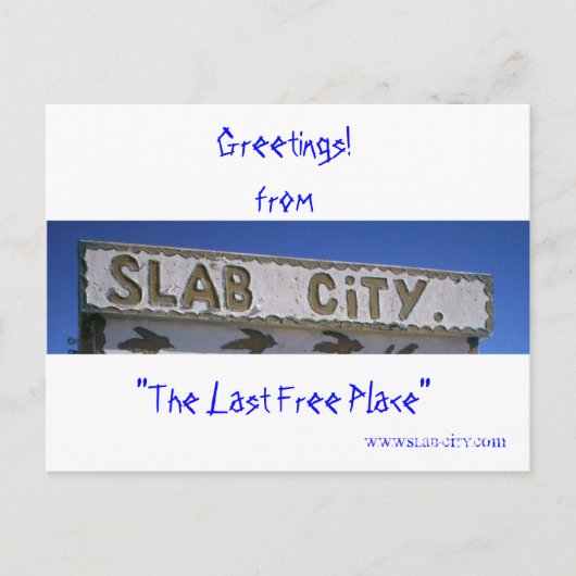 Slab City Briefkaart (Voorkant)