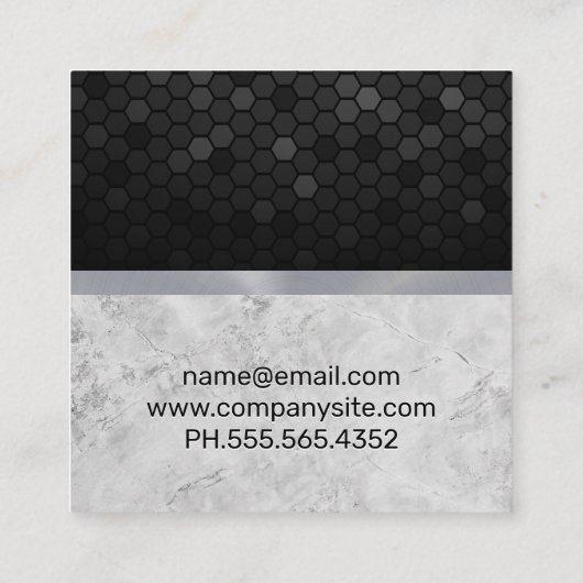 Slab Marble | Geometrische origami Bird Icon Vierkante Visitekaartje (Achterkant)