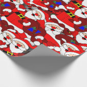 Slachend kerstpatroon cadeaupapier (Hoek)