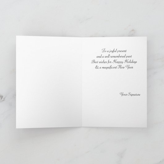 Slachende keizer pinguïn kerstcartoon feestdag feestdagen kaart (Binnen)