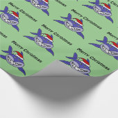 Slachende kerstcadeauverpakking voor haaien cadeaupapier (Hoek)