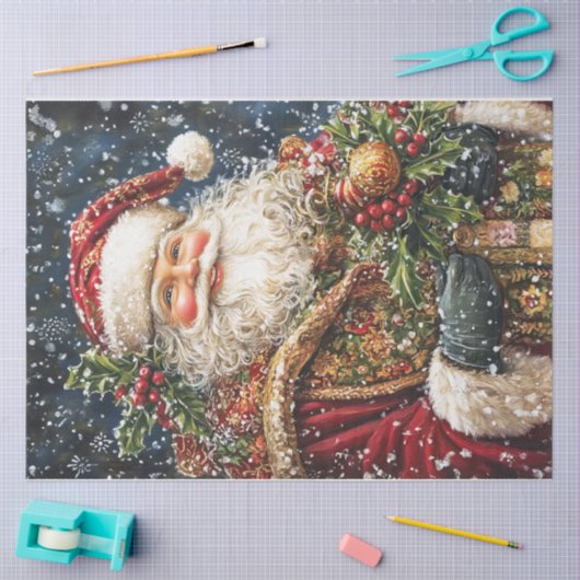 Slachende kerstkerstman tissuepapier (Craft)