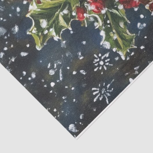 Slachende kerstkerstman tissuepapier (Detail)