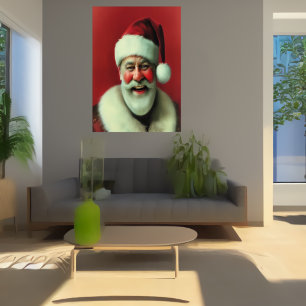 Slachende kerstman   AI Art Poster