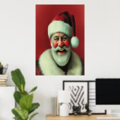Slachende kerstman | AI Art Poster (Thuiskantoor)