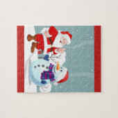 Slachende Kerstman en Snowman Legpuzzel (Horizontaal)