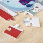 Slachende Kerstman en Snowman Legpuzzel (Zijkant)