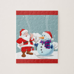 Slachende Kerstman en Snowman Legpuzzel