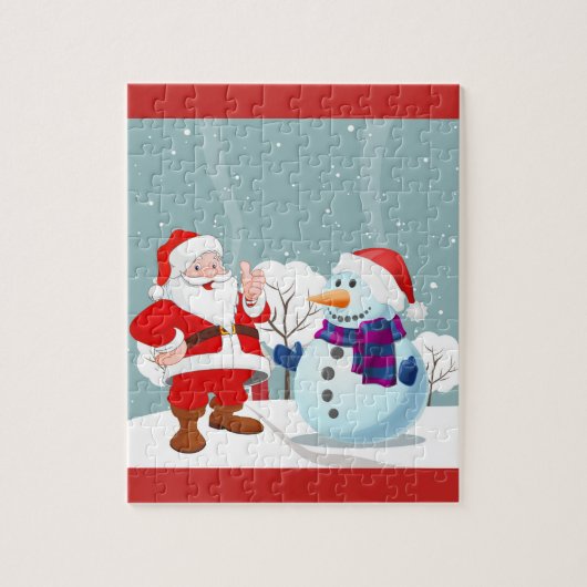 Slachende Kerstman en Snowman Legpuzzel (Verticaal)
