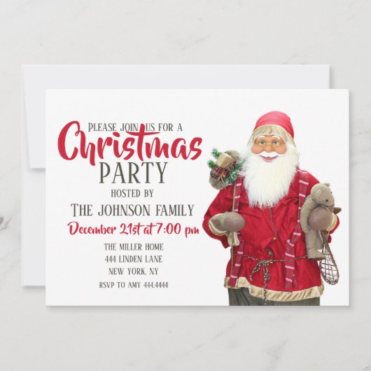 Slachende kerstman kaart (Voorkant)