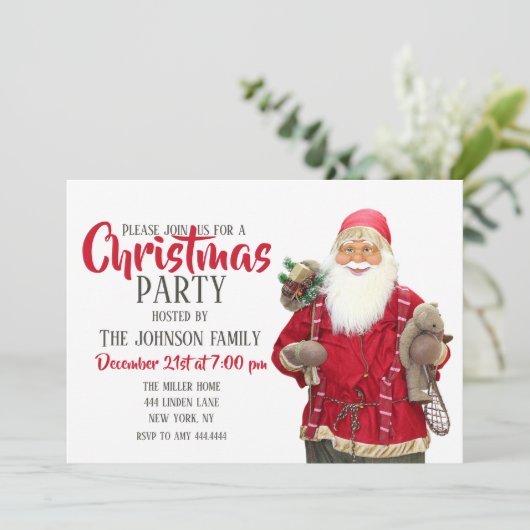 Slachende kerstman kaart (Staand voorkant)