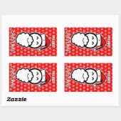 Slachende kerstschets rechthoekige sticker (Vel)