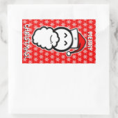 Slachende kerstschets rechthoekige sticker (Tas)